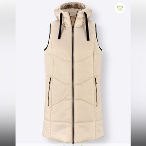 Creation L Long Quilted Vest Sand Size 6